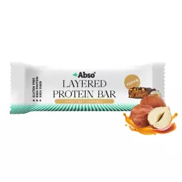   AbsoRICE AbsoBAR Layered Protein Bar - Vegan Protein Bar (50 g, Hazelnoot   Karamel)