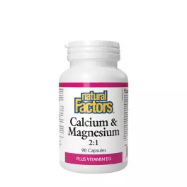   Natural Factors Calcium & Magnesium 2:1 Plus Vitamin D3 (90 Capsules)