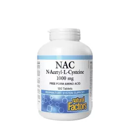  Natural Factors NAC 1000 mg N-Acetyl-L-Cysteine (180 Tabletten)